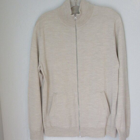 J. Crew Other - J. Crew Beige Merino Wool Mock Neck Long Sleeve Zip Size M Sweater
